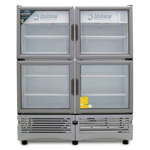 Refrigerador Exhibidor Imbera de 4 Puertas de Cristal con Capacidad de 35 pies y Gabinete de Color Blanco – VRQ-35 4PC - Imagen 2