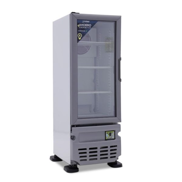 Refrigerador exhibidor Imbera color blanco de puerta de vidrio con capacidad de 4 pies – VRS-05