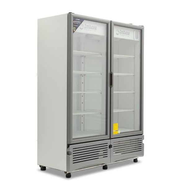 Refrigerador Exhibidor Imbera de 2 Puertas de Cristal con Capacidad de 42 pies y Gabinete de Color Blanco – G342 2PC
