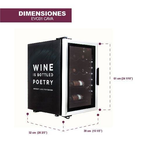Cava para Vinos Imbera con capacidad para 10 botellas de vino- EVC01 CAVA - Imagen 6