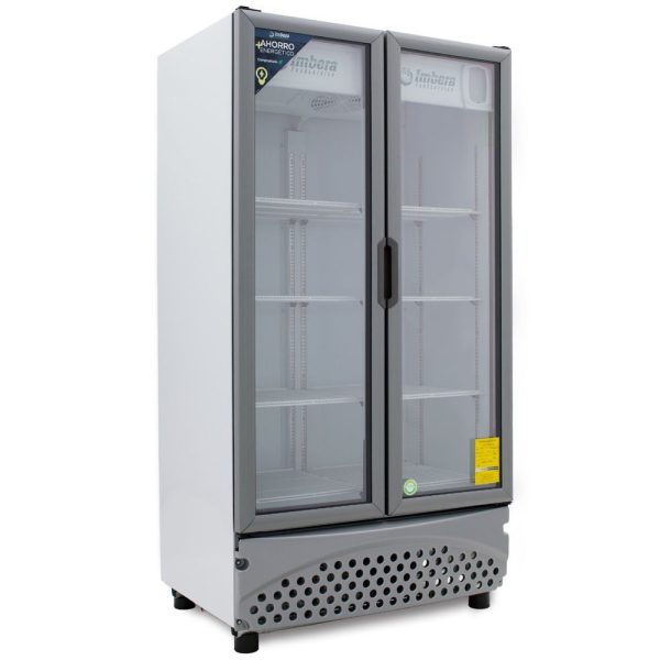 Refrigerador Exhibidor Imbera de 2 Puertas de Cristal con Capacidad de 26 pies y Gabinete de Color Blanco – VR-26 2PC