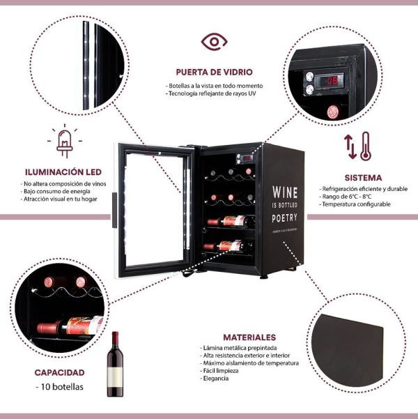 Cava para Vinos Imbera con capacidad para 10 botellas de vino- EVC01 CAVA - Imagen 5