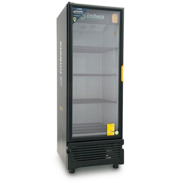 Refrigerador cervecero exhibidor Imbera de puerta de vidrio con capacidad 500 botellas y gabinete color negro- CCV-500